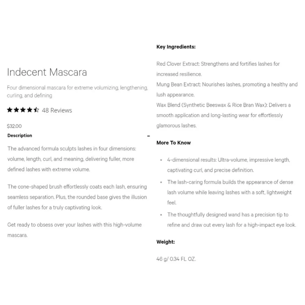 Kevyn Aucoin Indecent Mascara - Black NIB